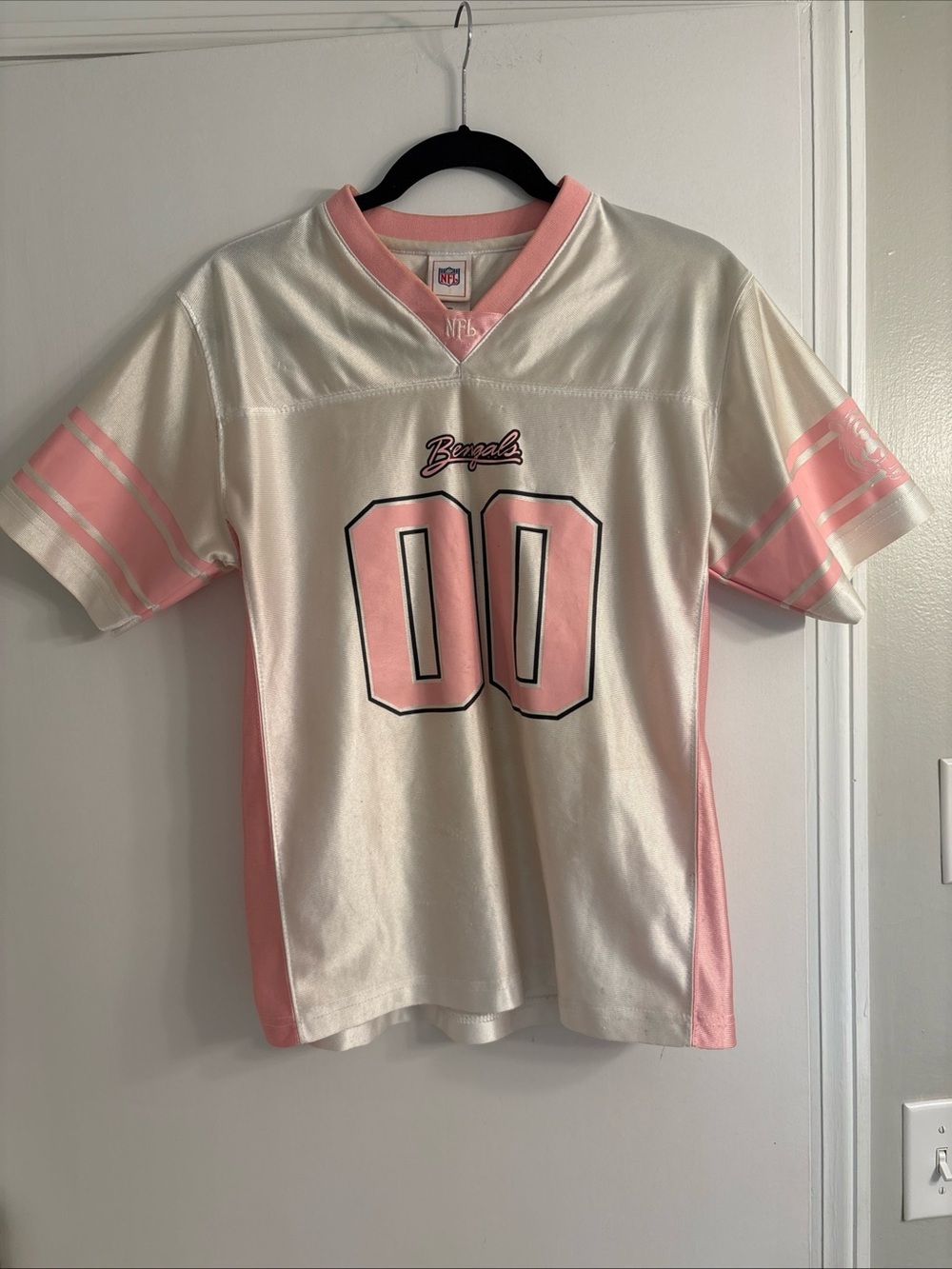Vintage NFL Cincinnati Bengals Girls' Pink Football Jersey Top Youth L (14-16)